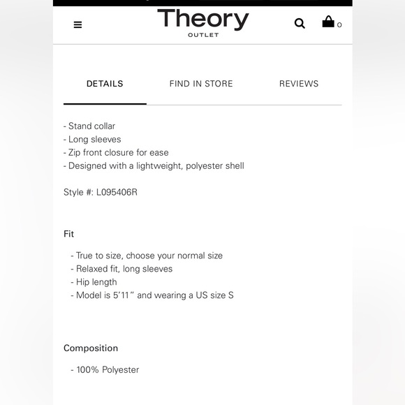 Theory Stand puffer deep Navy city Poly jacket - Picture 12 of 12